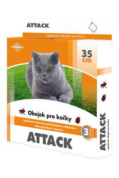 Attack obojek antiparazitární 35cm kočka