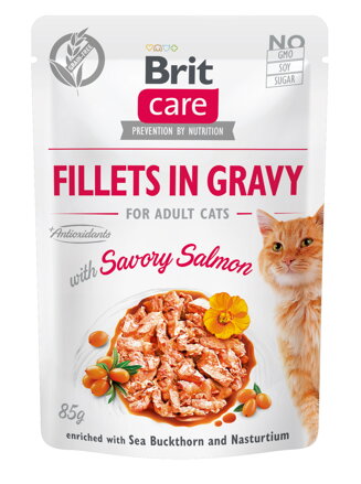 Brit Care Cat Fillets in Gravy Savory Salmon 85g