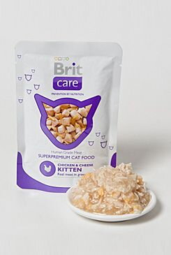 Brit Care Cat kapsa KITTEN Chicken & Cheese Pouch 80g