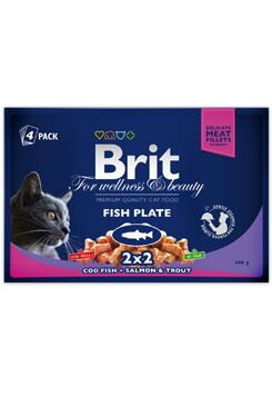 Brit Premium Cat kapsa Fish Plate 400g (4x100g)