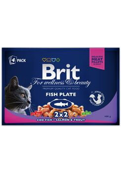 Brit Premium Cat kapsa Fish Plate 400g (4x100g)