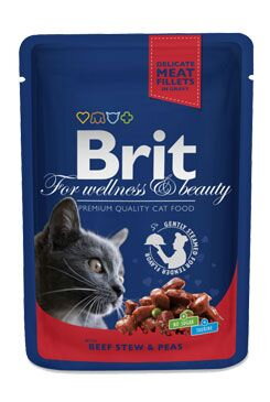 Brit Premium Cat kapsa with Beef Stew & Peas 100g