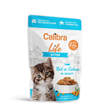 Calibra Cat Life kapsa Kitten Salmon in gravy 85g