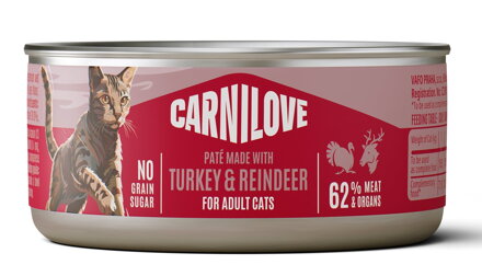 Carnilove Cat Can Paté Turkey & Reindeer 100g