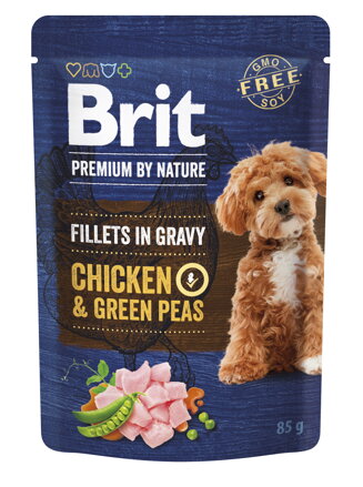Brit Premium Dog Fillets Gravy Chicken & Green Peas 85g
