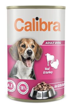 Calibra Dog konz.Veal&turkey in gravy 1240g