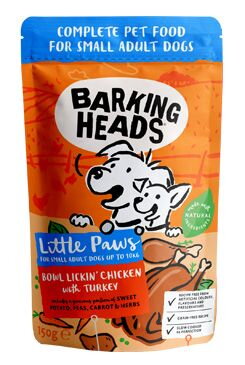 BARKING HEADS Litt.Paws Lickin' Chick+Tur kapsička150g