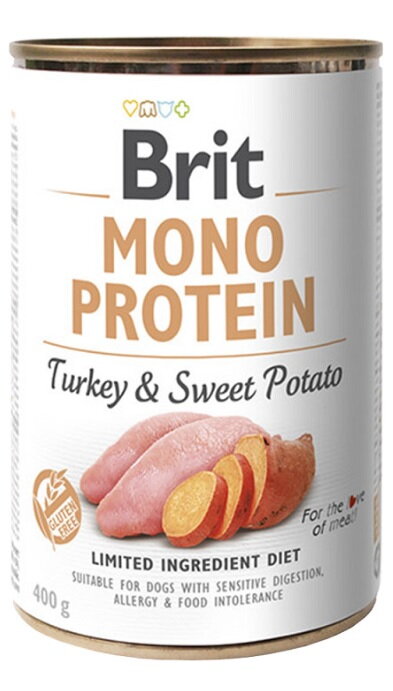 Brit Dog konz Mono Protein Turkey & Sweet Potato 400g Brit Dog konz Mono Protein Turkey & Sweet Potato 400g