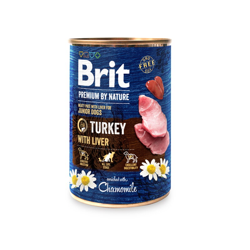 Brit Premium Dog by Nature konz Turkey&Liver 400g