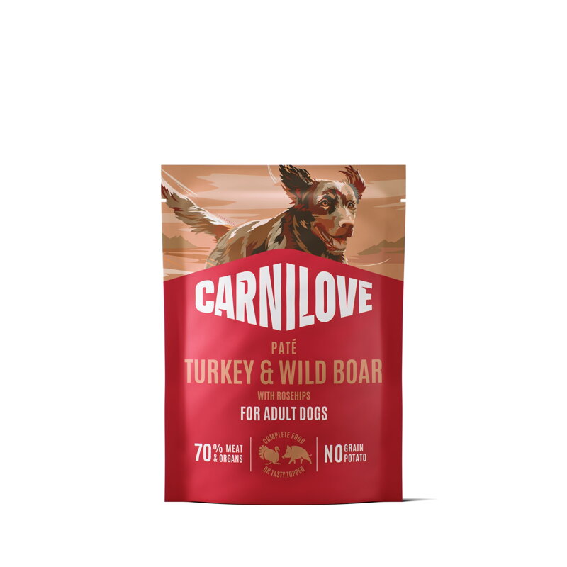 Carnilove Dog Pouch Paté Turkey&Wildboar+Ros.300g